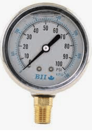100 Psi Liquid-Filled Pressure Gauge