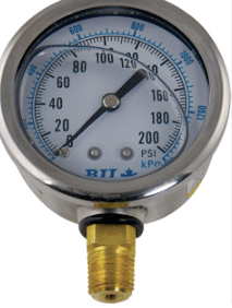 200 Psi Liquid-Filled Pressure Gauge