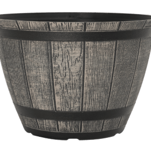 Whiskey Barrel Planter w/Black Band